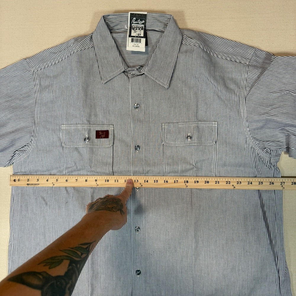 Baileys Logger Wear Hickory Stripe Shirt Mens 2XL HSC 95 NEW Workwear Pin Stripe - Picture 5 of 5